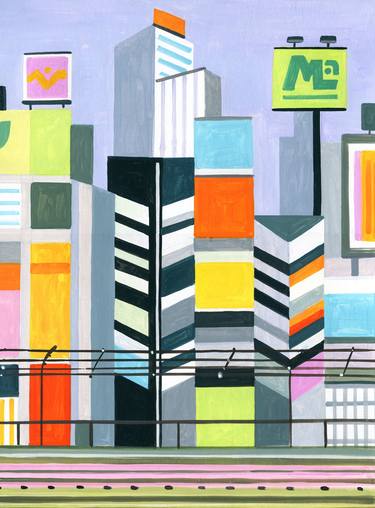 Original Minimalism Cities Paintings by Andre BALDET