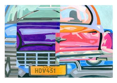 Original Cubism Automobile Paintings by Andre BALDET