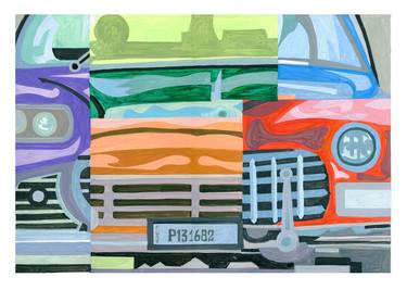 Print of Cubism Automobile Paintings by Andre BALDET