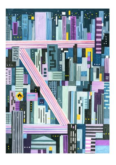 Print of Cubism Cities Paintings by Andre BALDET