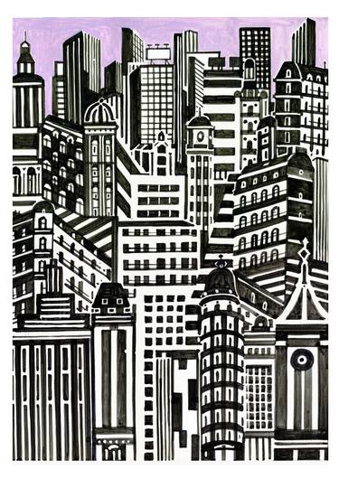 Print of Cubism Cities Paintings by Andre BALDET