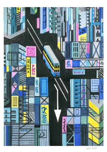 Print of Cubism Cities Paintings by Andre BALDET