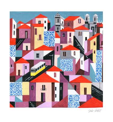 Print of Cubism Cities Paintings by Andre BALDET