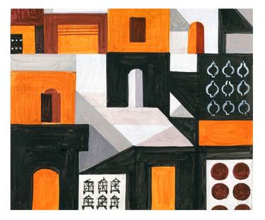 Print of Cubism Architecture Paintings by Andre BALDET