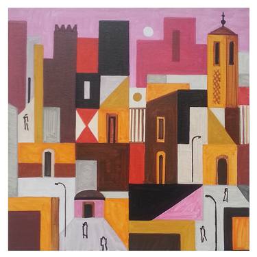 Print of Cubism Cities Paintings by Andre BALDET