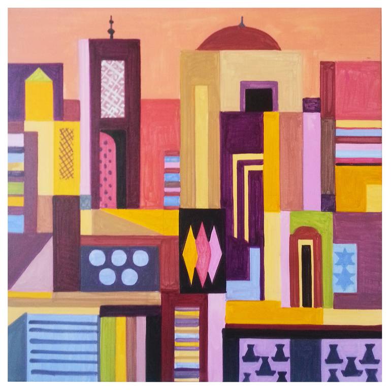 Print of Cubism Cities Paintings by Andre Baldet