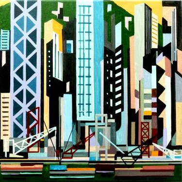 Original Cubism Cities Paintings by Andre BALDET