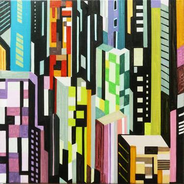 Original Cubism Cities Paintings by Andre BALDET