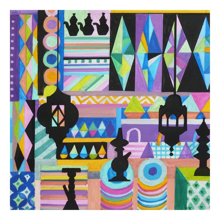 Original Cubism Geometric Paintings by Andre Baldet
