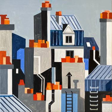 Print of Cubism Cities Paintings by Andre BALDET