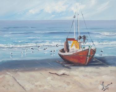 Print of Beach Paintings by María Eugenia Acosta