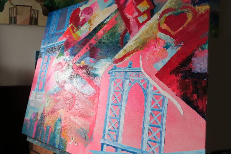 Original Abstract Architecture Painting by Yu Kuramitsu