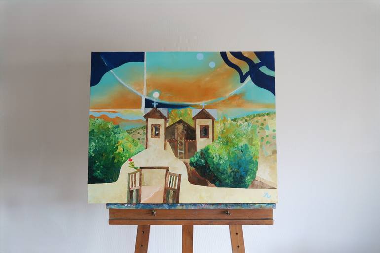 Original Abstract Architecture Painting by Yu Kuramitsu