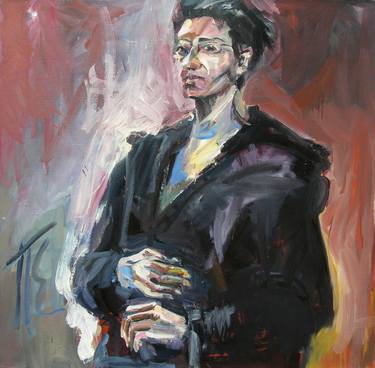 Original Expressionism Portrait Painting by Eleni Pattakou