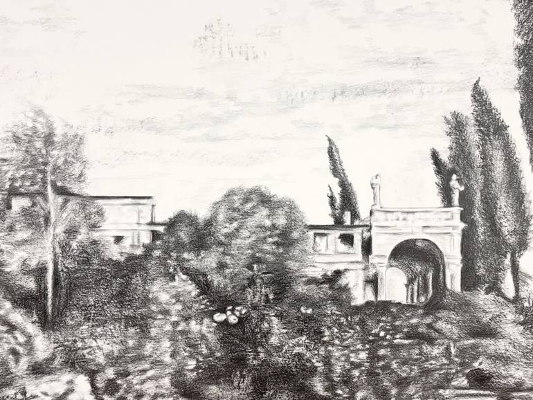 Original Classicism Landscape Drawing by Mona Von Wittlage