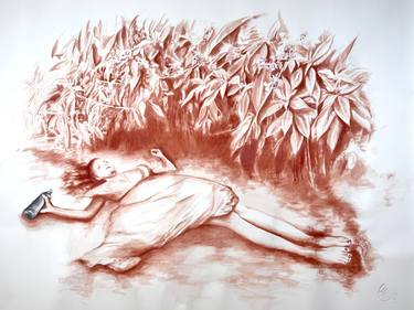 Original Expressionism Classical mythology Drawings by Mona Von Wittlage