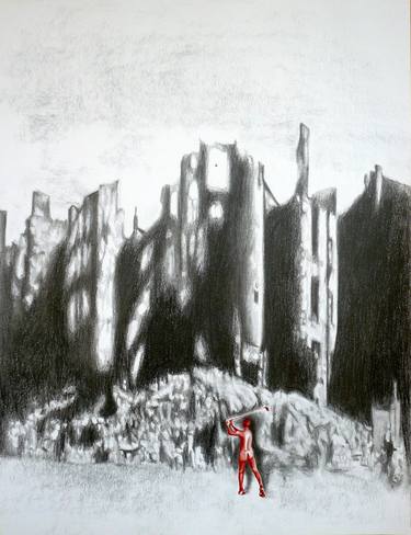 Original Expressionism Landscape Drawings by Mona von Wittlage