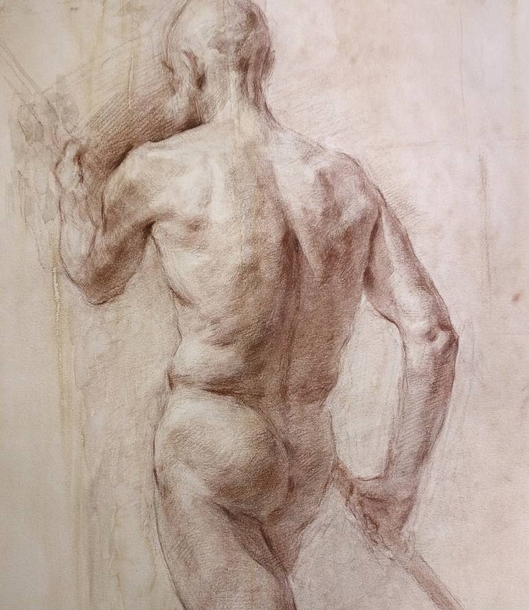 Original Figurative Body Drawing by Samir Rakhmanov