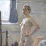 Standing female nude in contre jour. Painted during my 4th year at Imperial Academy of Arts