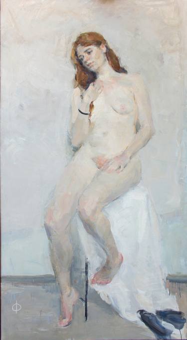 Nude against a white background thumb