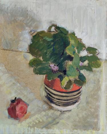 Still life with a plant and pomegranate thumb