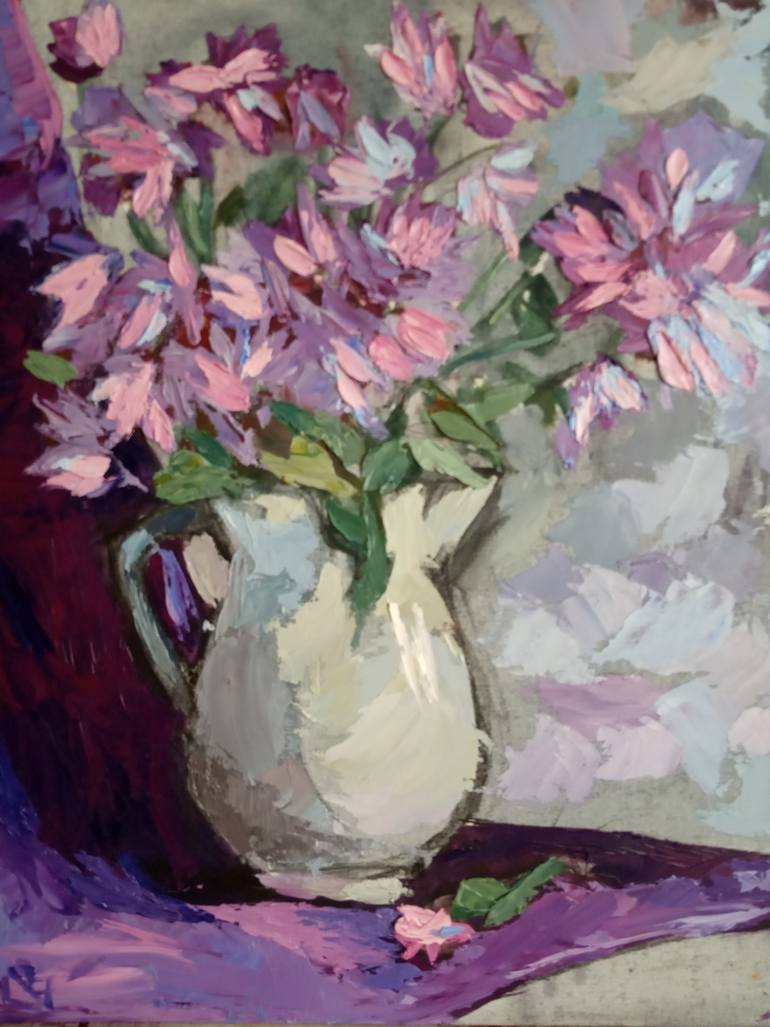 Still life with a white vase Painting by Светлана Воронцова | Saatchi Art