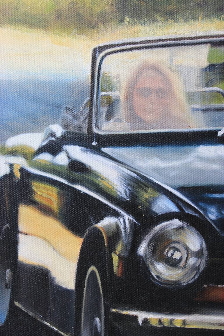 Original Photorealism Automobile Painting by Doris Hauptmann