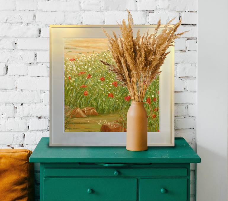 Original Contemporary Floral Painting by Angeles M Pomata
