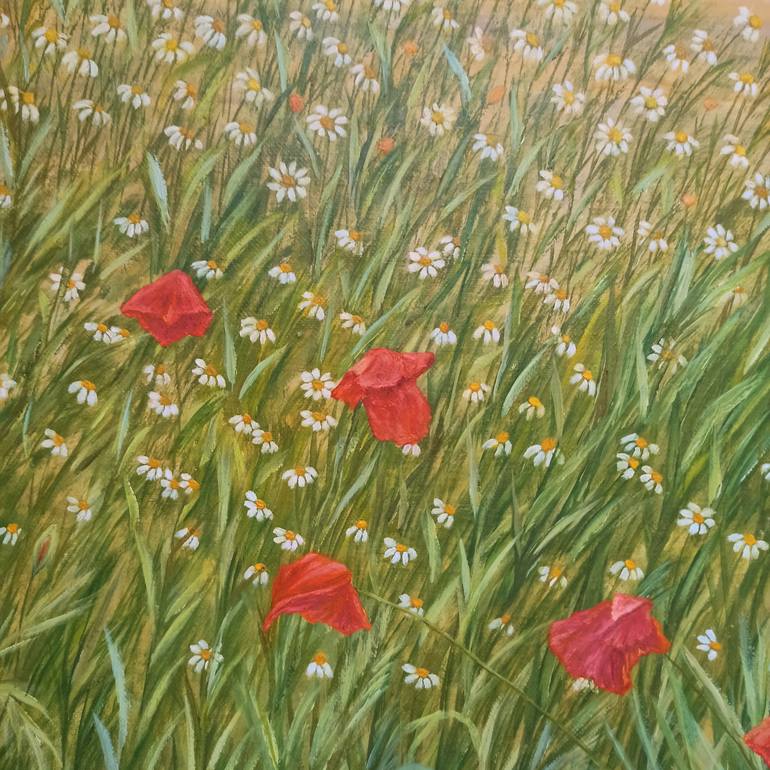 Original Contemporary Floral Painting by Angeles M Pomata