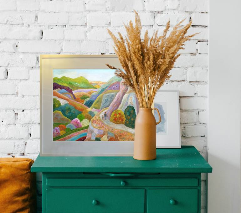 Original Expressionism Landscape Painting by Angeles M Pomata