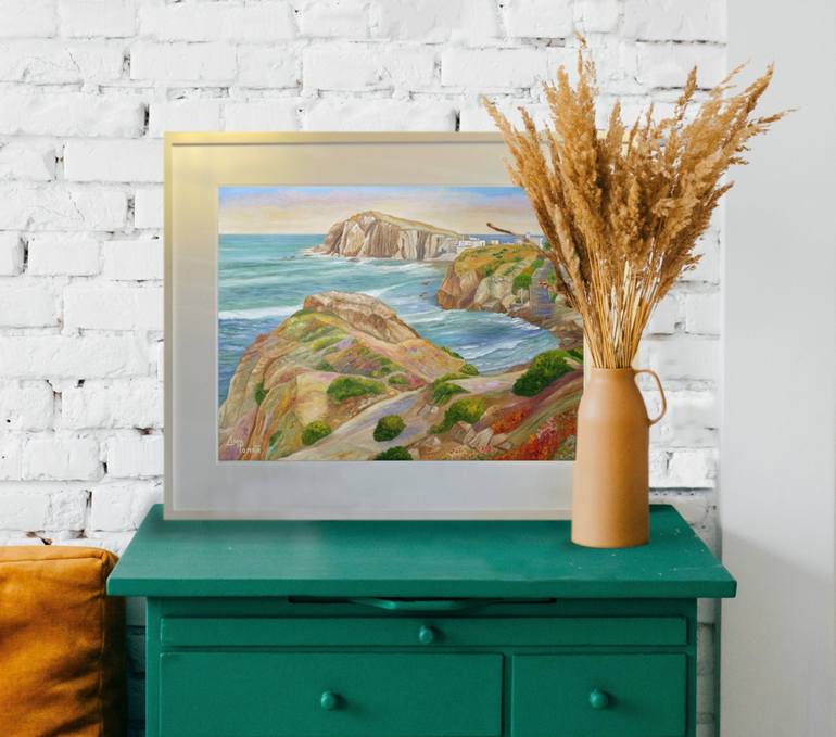 Original Expressionism Seascape Painting by Angeles M Pomata
