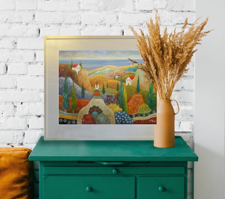 Original Contemporary Landscape Painting by Angeles M Pomata