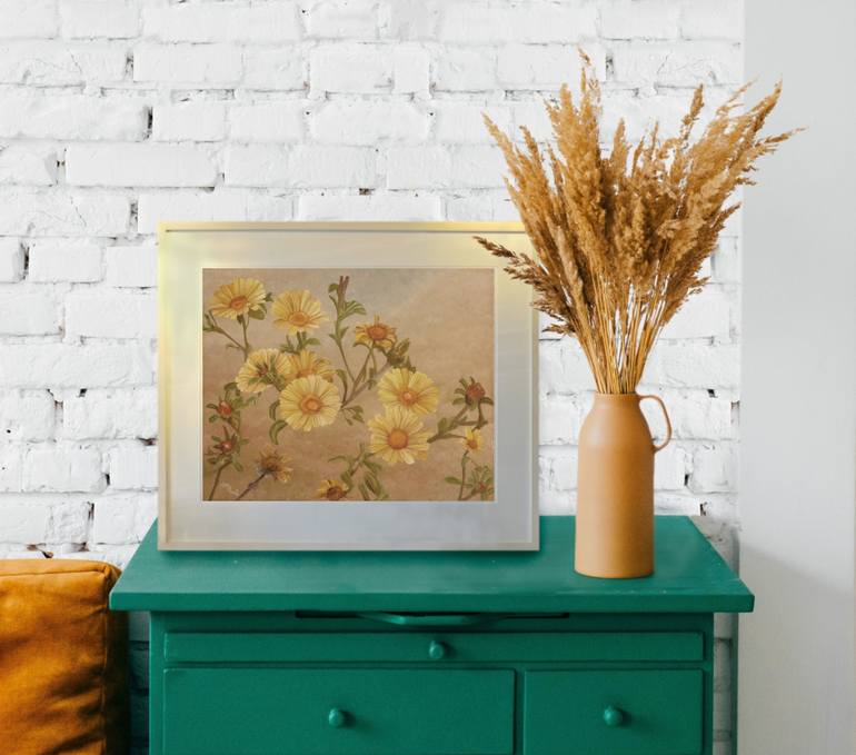 Original Contemporary Floral Painting by Angeles M Pomata
