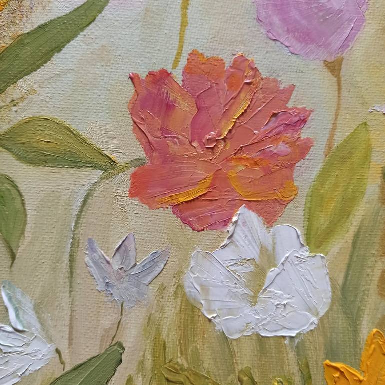 Original Contemporary Floral Painting by Angeles M Pomata