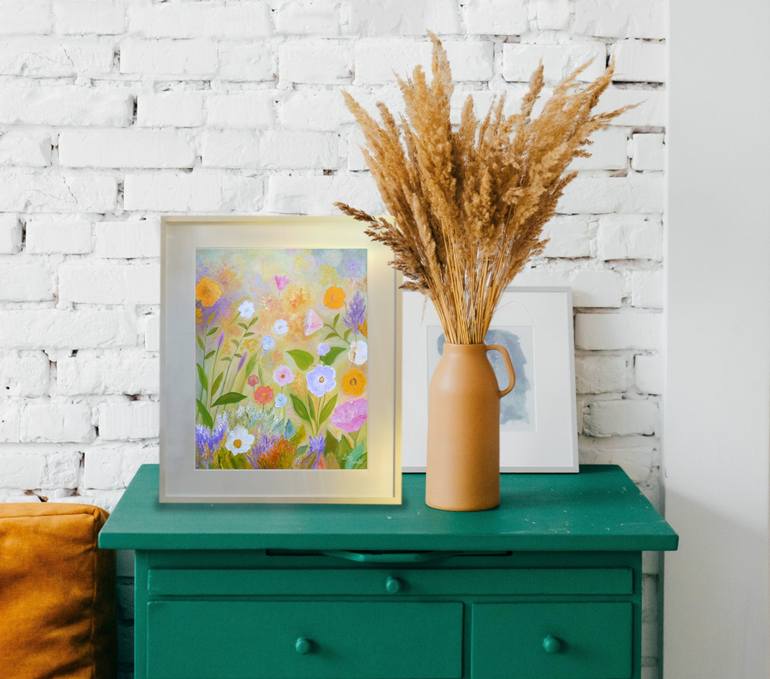 Original Contemporary Floral Painting by Angeles M Pomata