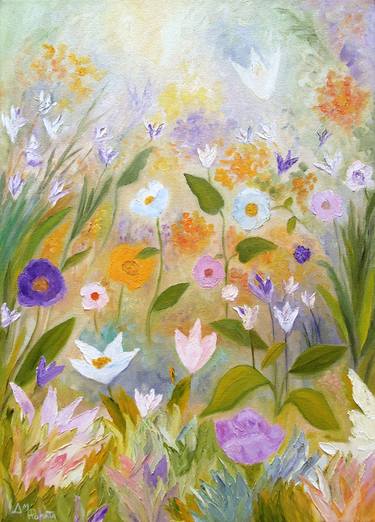 Original Impressionism Floral Paintings by Angeles M Pomata