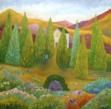 Original Expressionism Landscape Paintings by Angeles M Pomata