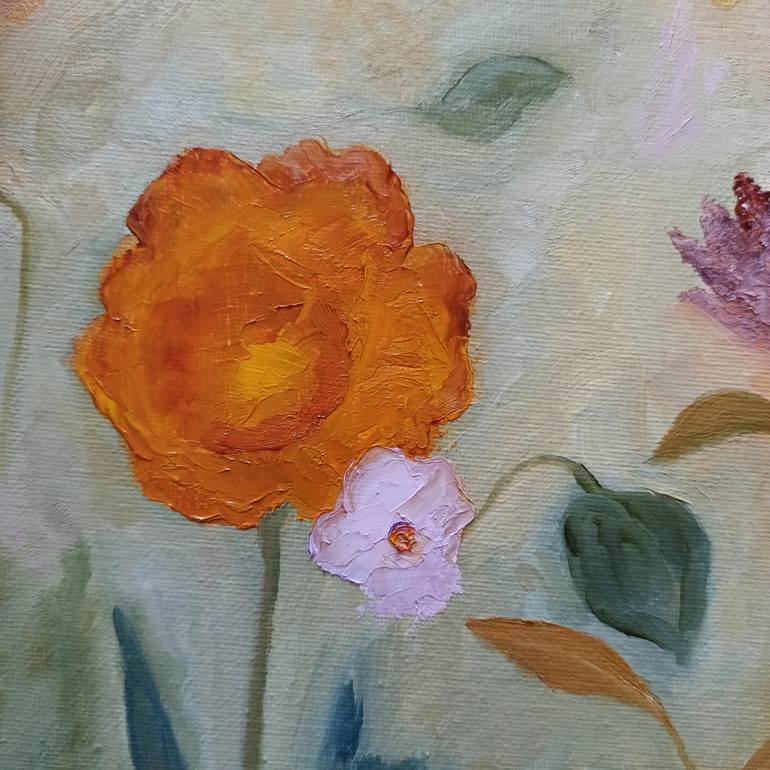 Original Expressionism Floral Painting by Angeles M Pomata