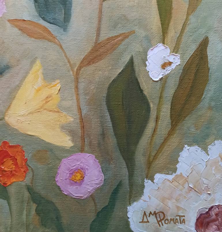 Original Expressionism Floral Painting by Angeles M Pomata