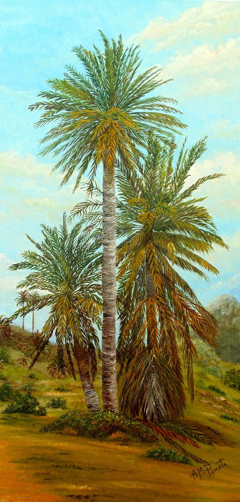 Palm Trees Painting by Angeles M Pomata | Saatchi Art