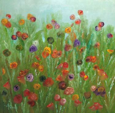 Print of Impressionism Floral Paintings by Angeles M Pomata