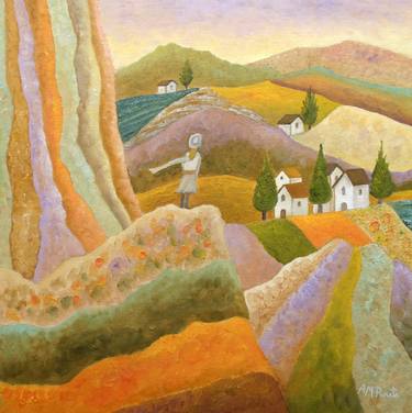 Original Impressionism Landscape Paintings by Angeles M Pomata