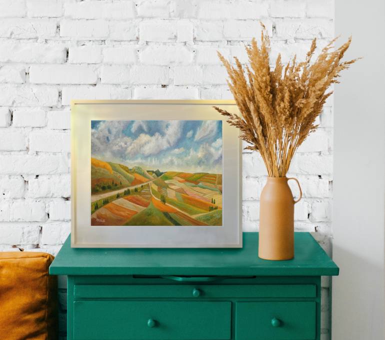Original Expressionism Landscape Painting by Angeles M Pomata