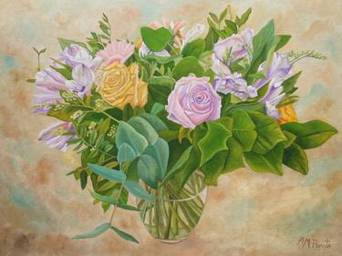 Print of Figurative Floral Paintings by Angeles M Pomata