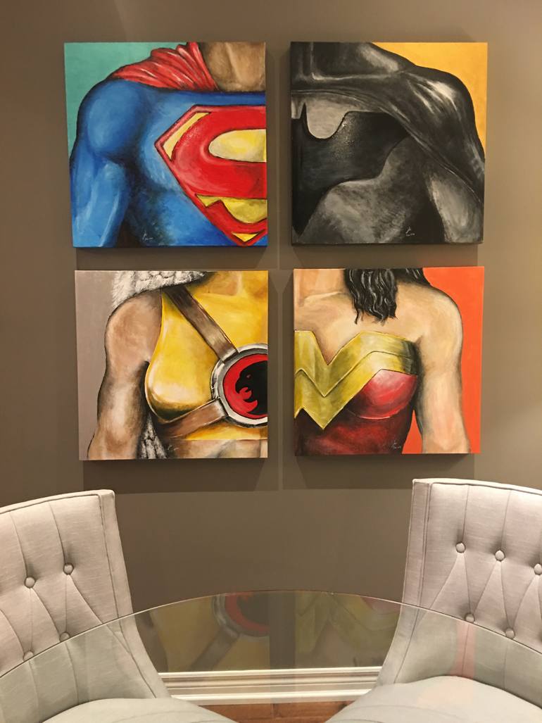 Original Art Deco Comics Painting by Kin Lue