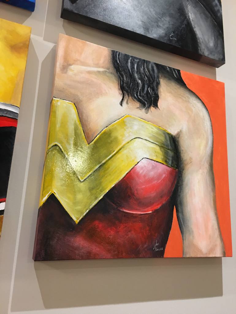 Original Art Deco Comics Painting by Kin Lue