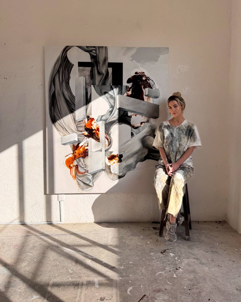Original Abstract Architecture Painting by Irene Perez