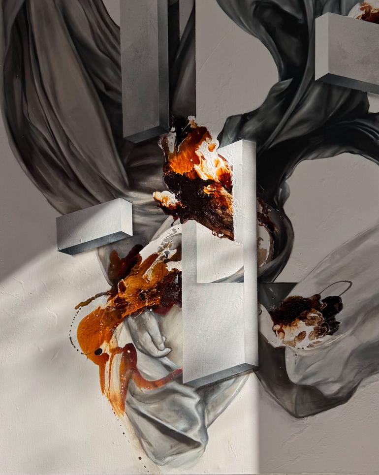 Original Abstract Architecture Painting by Irene Perez