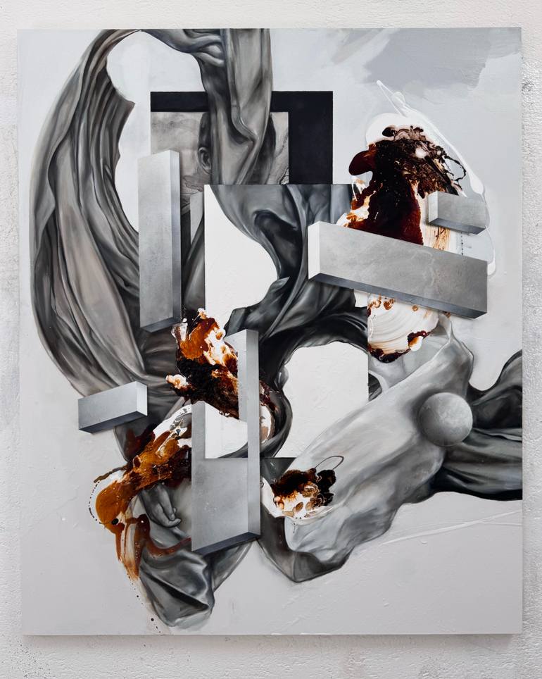Original Abstract Architecture Painting by Irene Perez