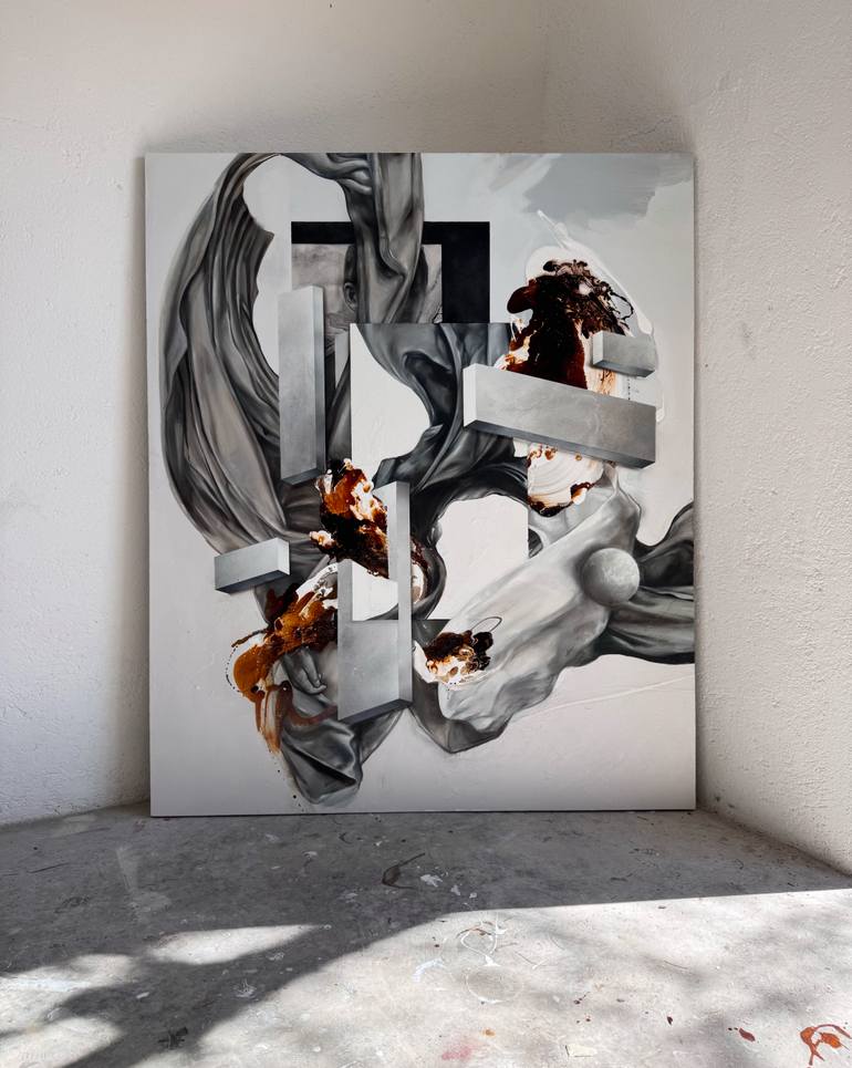 Original Abstract Architecture Painting by Irene Perez